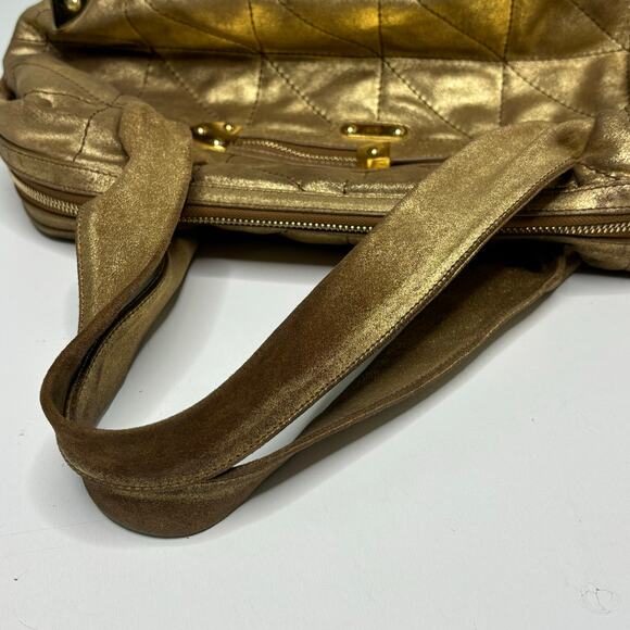 Rafe New York Quilted Metallic Good Distressed Leather Shoulder Bag - Picture 14 of 14